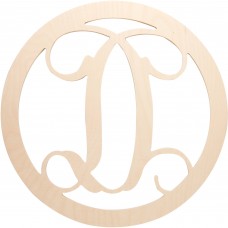 18.5" Circle Vine Monogram Wood Letter   